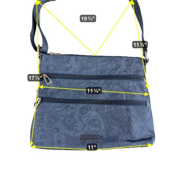Sakroots Blue Westwood Indigo Crossbody Lightweight Mult-Pocket Travel Purse - Picture 4 of 8